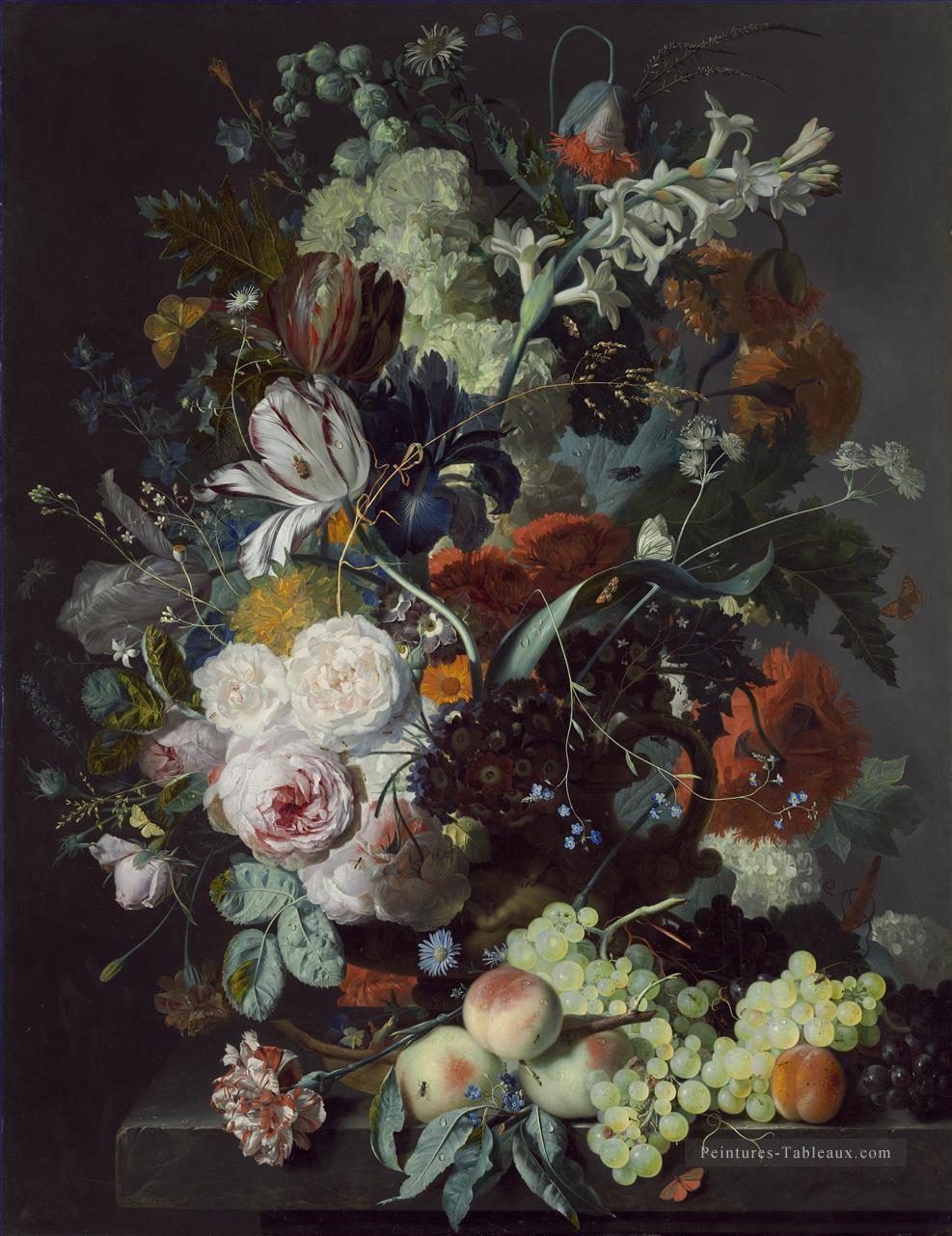Nature morte avec des fleurs et des fruits 2 Jan van Huysum Peintures à l'huile